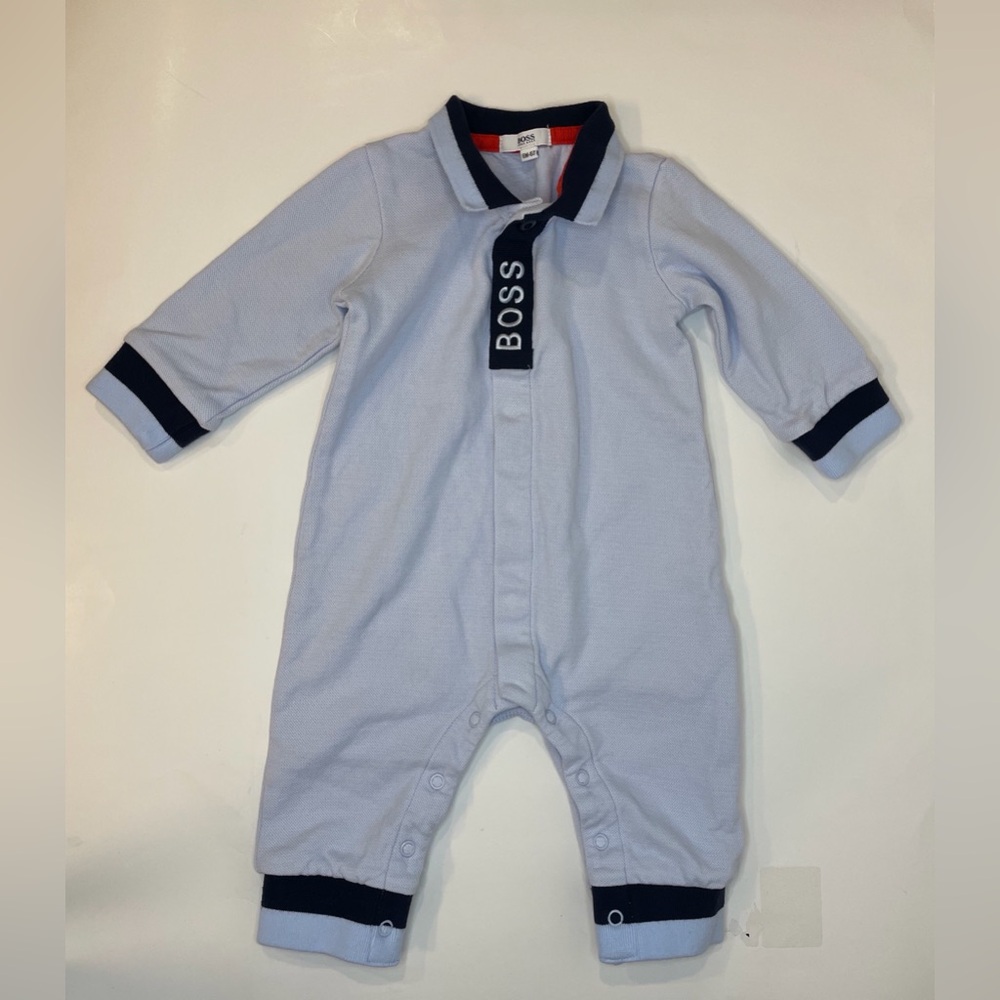 Boss Kid’s Kidswear Logo Overalls Blue and Navy Rompers Size 6 month‎